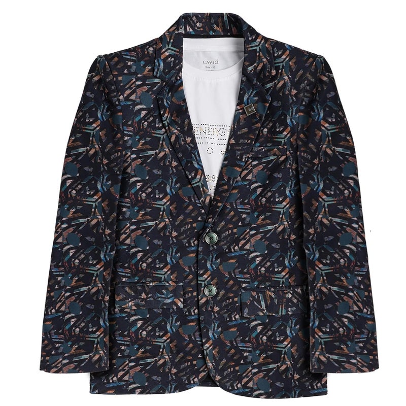 CAVIO Boys Printed Blazer and T-Shirt - Image 1