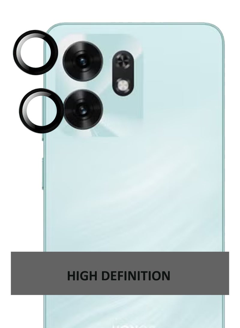 For Honor X6d -  Black Camera Lens Glass Protector -9H Hardness Transparent HD Protective Tempered Glass Protector - Lens Shield / Scratch-Resistant Camera Glass Protector/ Anti-Scratch/Case Friendly - Image 3