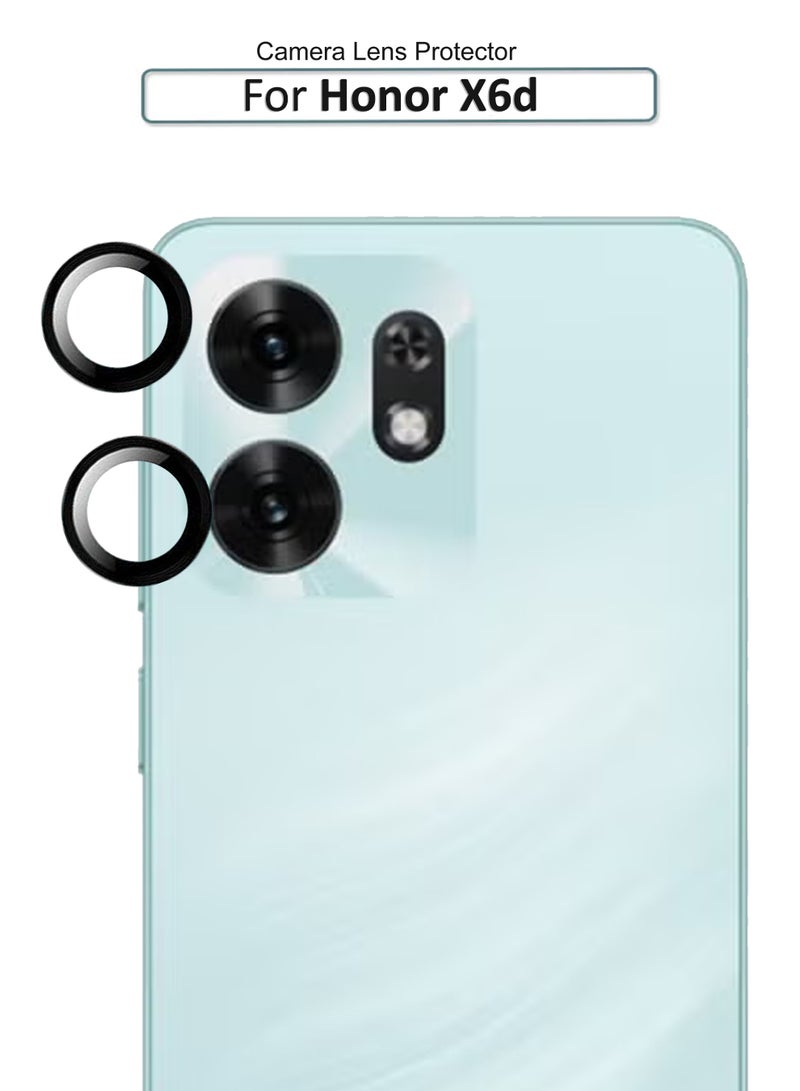 For Honor X6d -  Black Camera Lens Glass Protector -9H Hardness Transparent HD Protective Tempered Glass Protector - Lens Shield / Scratch-Resistant Camera Glass Protector/ Anti-Scratch/Case Friendly - Image 1