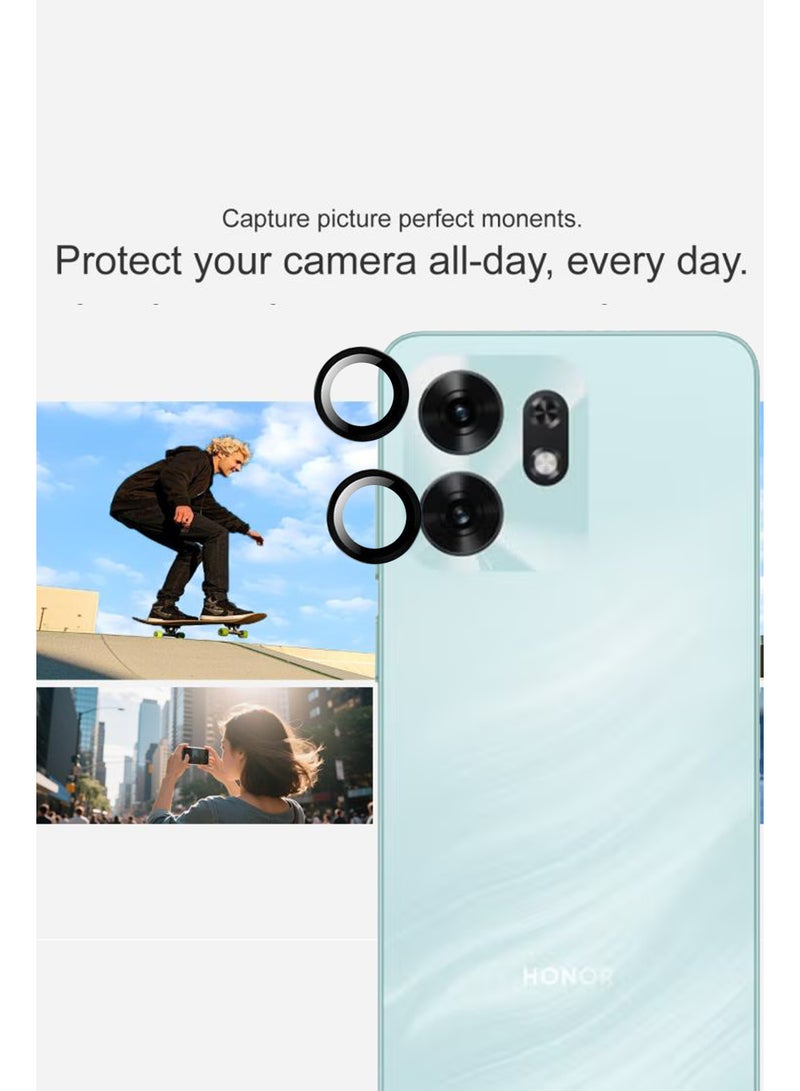 For Honor X6d -  Black Camera Lens Glass Protector -9H Hardness Transparent HD Protective Tempered Glass Protector - Lens Shield / Scratch-Resistant Camera Glass Protector/ Anti-Scratch/Case Friendly - Image 2