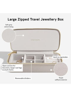 Stackers Stackers Petite Travel Jewellery Box, Large, Taupe  - Image 5