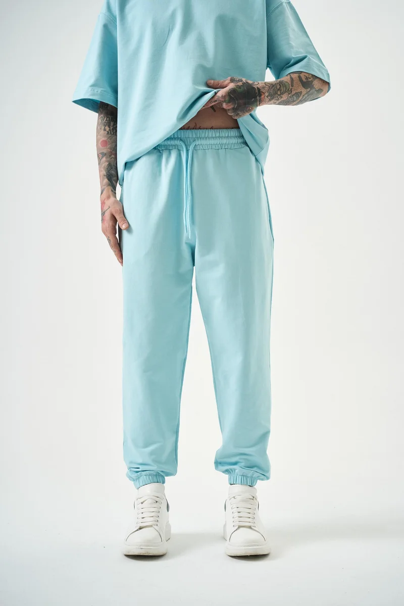 RESPIRE Men's Basic Jogger Sweatpants, Baby Blue
