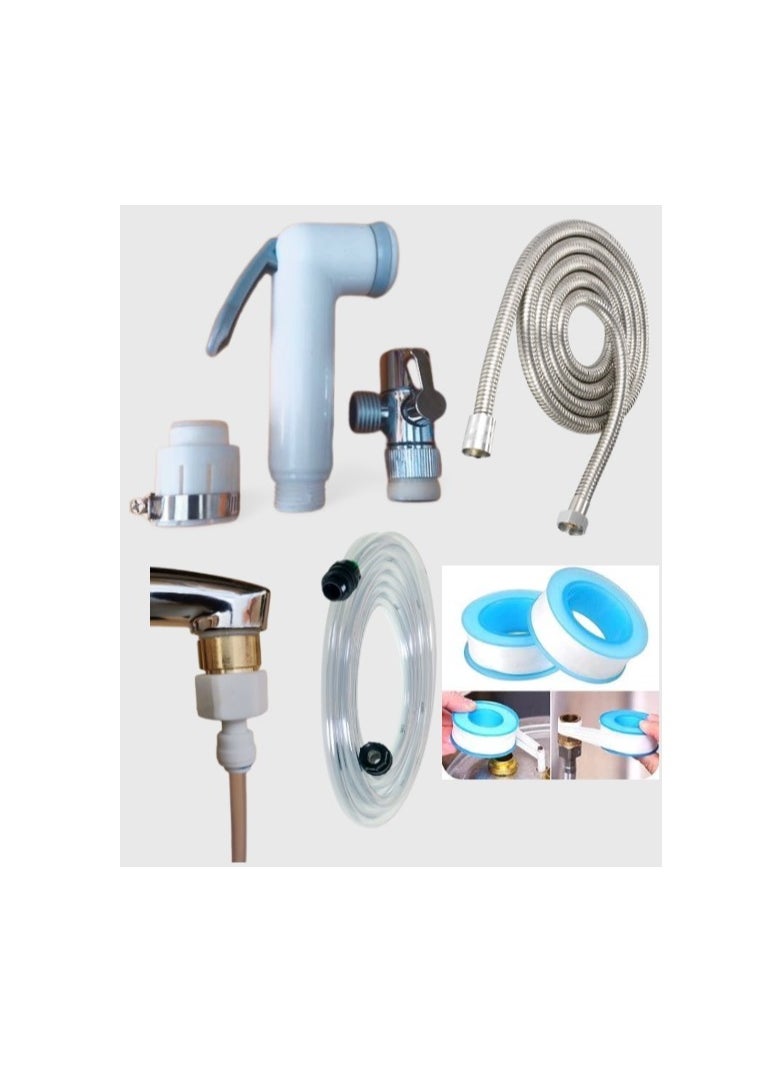 Generic - A bathroom bidet consisting of a 1.5 meter nickel hose, a thermal hose and a 2 meter 6 mm hose with a travel adapter, Teflon adapter, and a rubber adapter. - Image 1