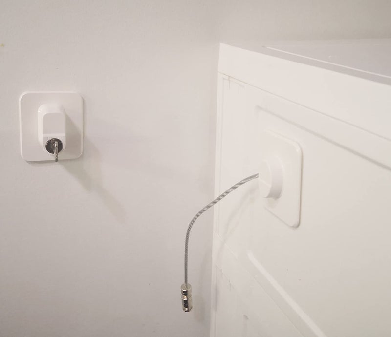 YEYA Upgraded No Drill Anti Tip Furniture Wall Anchors for Baby Proofing White 4 Pack - Image 3