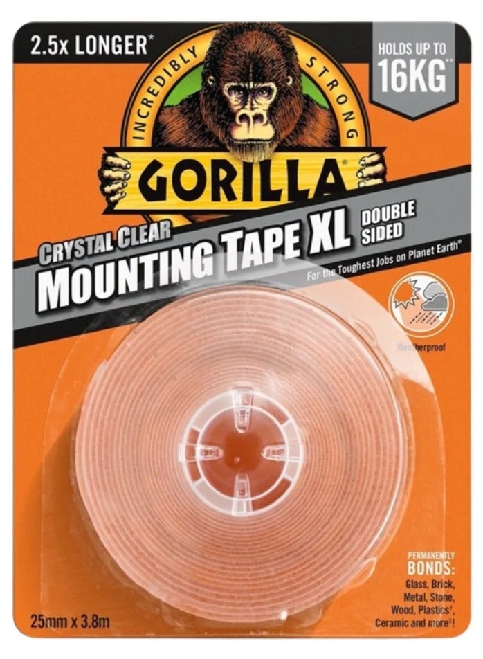 Gorilla Clear Mounting Tape XL (25mm x 3.8m)