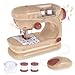 deAO Sewing Machine for BeginnersSewing Machine Toy with Lights and Music Mini Sewing Machine with Stitch Applications Sewing Kit for Kids Ages 3 Pretend Play Arts and Crafts Toys Khaki - Image 2
