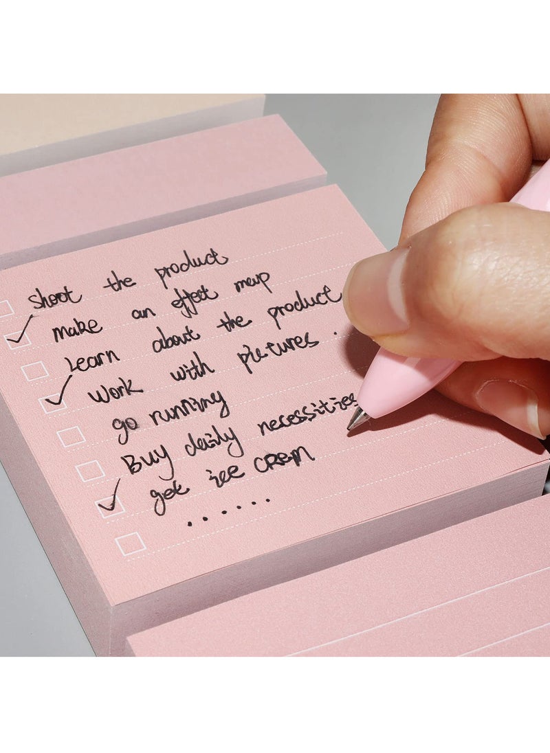 Generic - Portable Pink Macaron Sticky Notes Set with 240 Lined Sheets for Organizing Planners Journals and Calendars in School and Office Supplies - Image 1