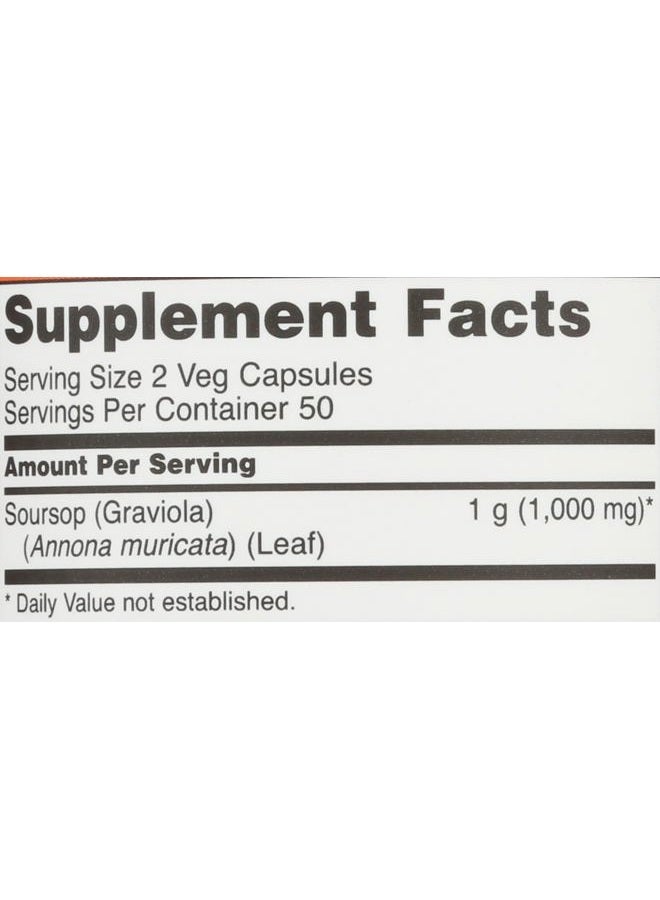 Now Foods Graviola Supplement, 500 mg 100 Capsules - Image 3