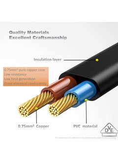 Eworld 2-Prong AC Power Cord Cable with Fuse – Compatible with Samsung, LG, Sony, TCL TVs, HP Printers, PS3/PS4/PS5, Laptops, Sound Bars & More – AC Wall Plug  - Image 2