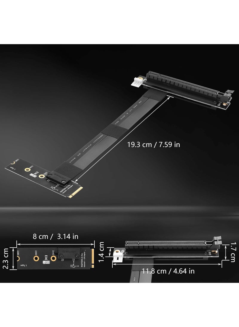 CERRXIAN CERRXIAN M2 NGFF to PCIe 16x Graphics Riser Card90 Degree Left M2 NGFF Key to PCIExpress 16X Extension Cable  - Image 3