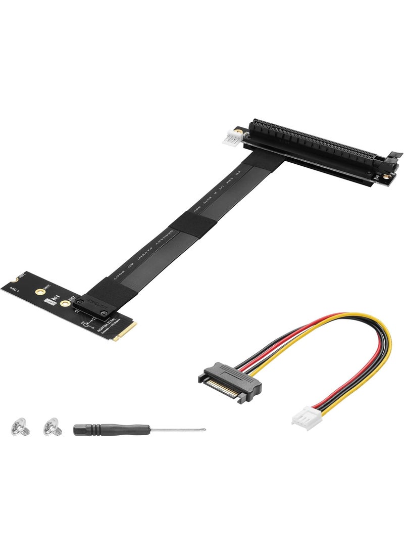 CERRXIAN CERRXIAN M2 NGFF to PCIe 16x Graphics Riser Card90 Degree Left M2 NGFF Key to PCIExpress 16X Extension Cable  - Image 1