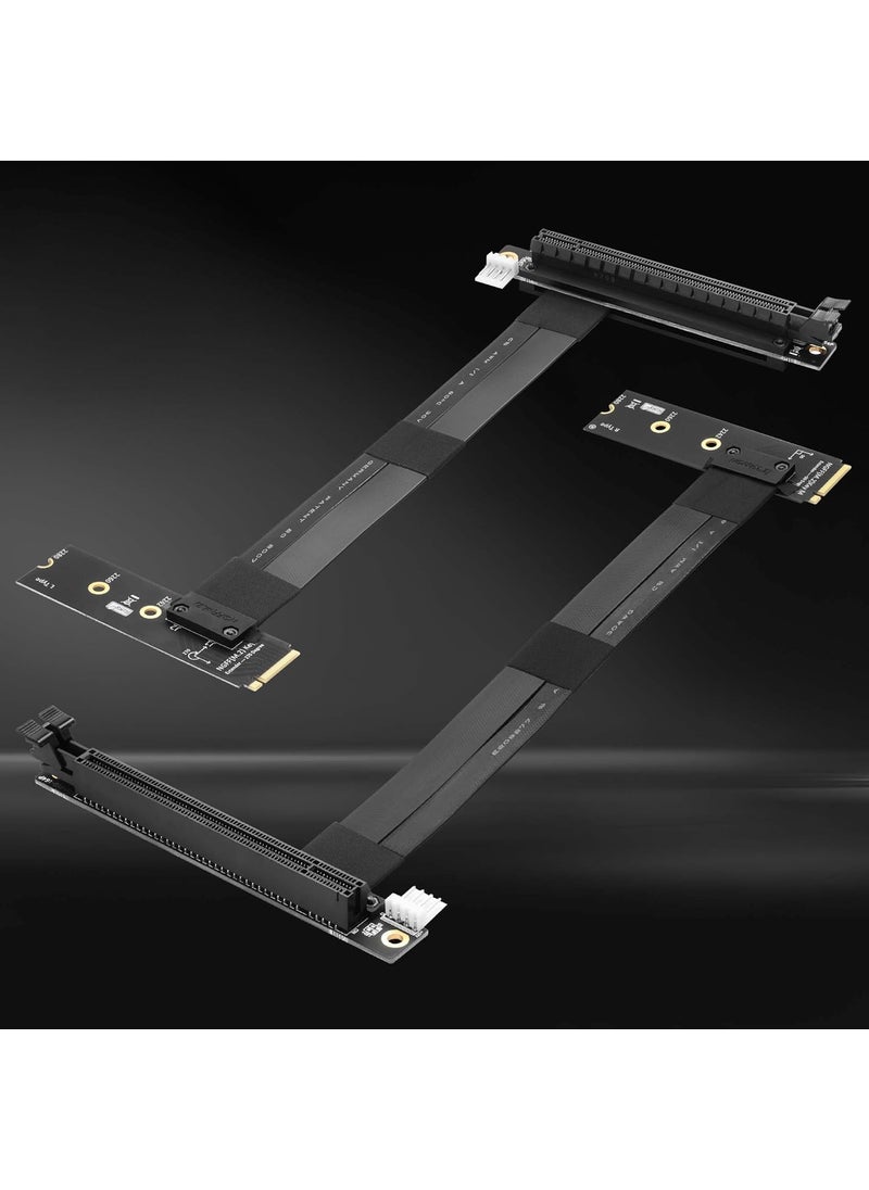 CERRXIAN CERRXIAN M2 NGFF to PCIe 16x Graphics Riser Card90 Degree Left M2 NGFF Key to PCIExpress 16X Extension Cable  - Image 5