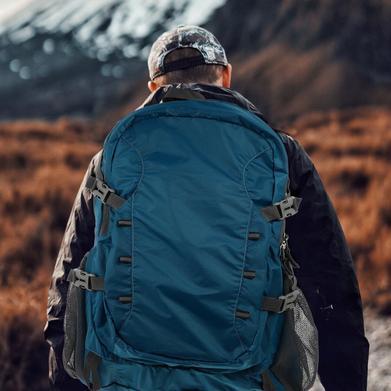 40L Mountain Climbing Backpack Anti-splashing Water Nylon Multifunctional Large Capacity Bag Folding Storage Backpack for Outdoor Travel Trip (Random Color) - Image 3