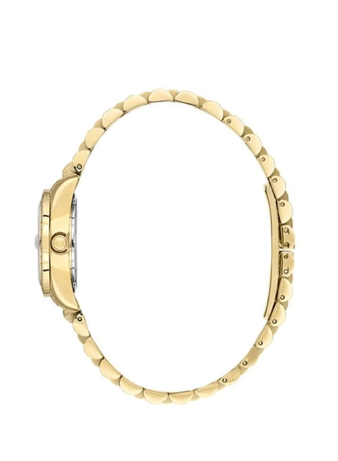 Freelook Paris Freelook - Charmant Women's Watch | Steel Case | Stainless Steel Band | Gold & Round Dial | Analog | Quartz | Mineral Glass | Premium Luxury Watch | Ideal Gift | Water Resistant 30 Meters