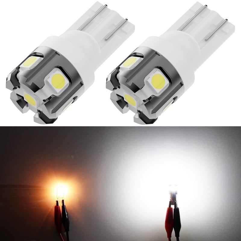 PHINLION 194 LED Light Bulb 6000K White Super Bright 168 175 2825 W5W T10 Wedge 6SMD 3030 Chipsets LED Replacement Bulbs for Car Interior Dome Map Readling Door Courtesy License Plate Lights