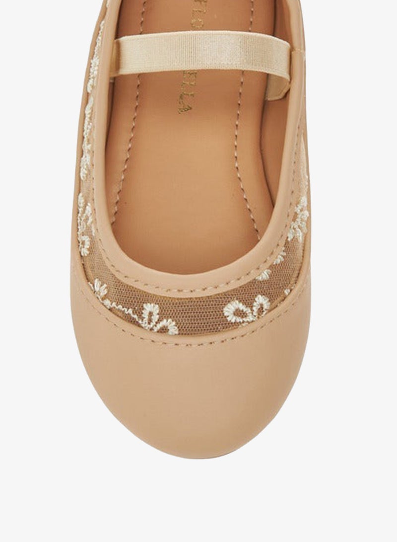 Flora Bella By Shoexpress Flora Bella Embroidered Ballerina Shoes With Elasticated Strap - Image 4