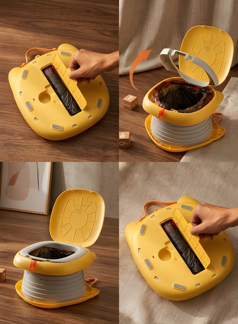 Beauenty Portable Potty for Kids Foldable Travel Toilet Training Seat,Potty Training Toilet for Toddler Boys and Girls with Storage Bag,Potty Training Toilet for Car,Camping,Outdoor,Indoor(Yellow) - Image 4