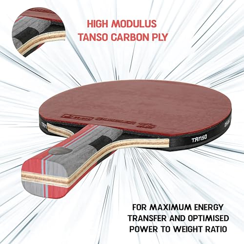 TANSO Griffin Table Tennis (TT) Carbon Racket (Premium ITTF Approved Gambler Rubber, Carbon ply, Ergonomic Grip Handle, Intermediate Players) - Image 2
