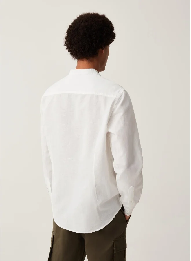 Ovs Ovs Grand&Hills Regular-Fit Shirt In Cotton And Linen