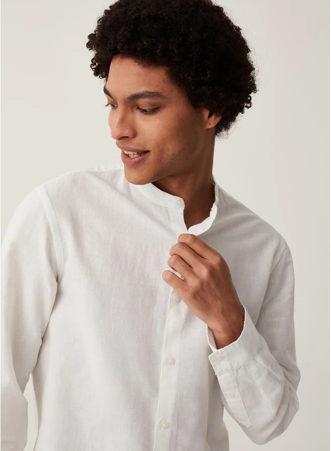Ovs Ovs Grand&Hills Regular-Fit Shirt In Cotton And Linen