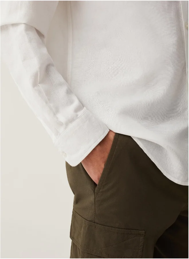 او في اس Ovs Grand&Hills Regular-Fit Shirt In Cotton And Linen