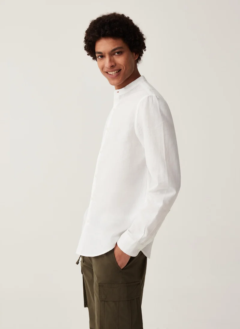 او في اس Ovs Grand&Hills Regular-Fit Shirt In Cotton And Linen