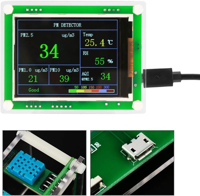 يمكن إضافة قطع 2.8 بوصة كاشف جودة الهواء الرقمي للسيارة P2.8 بوصة كاشف جودة الهواء الرقمي للسيارة PM2.5 جهاز اختبار قياس للمنزل وجهاز مراقبة قياس ألوان عصرية طبيعية أحجام مرنة مساحات ضيقة وواسعة - Image 3