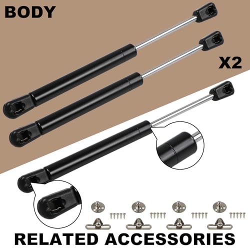Dekalaii Gas Struts 10In 45Lbs/200N Prop Shock Lift Springs Rod Struts for Truck Cap Camper Shell Tonneau Cover Lift Support Pickup Large Outdoor Box Lid Trap Door Truck Toolbox Lid RV Door, 2 Pcs - Image 5