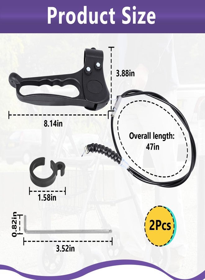 Kamrexi 2PCS Brake Handle Replacement for Rollator Walker, Replacement Parts for Roller Walker with 41 Inch Cable Driving Components of Four-Wheel Rolling Aids, Including Buckles and Screwdrivers - Image 3