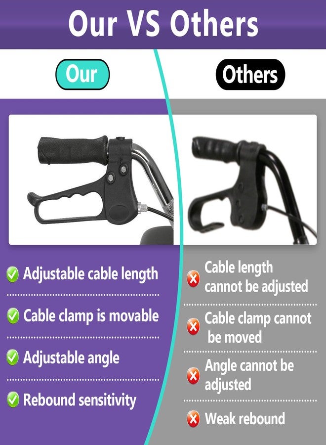 Kamrexi 2PCS Brake Handle Replacement for Rollator Walker, Replacement Parts for Roller Walker with 41 Inch Cable Driving Components of Four-Wheel Rolling Aids, Including Buckles and Screwdrivers - Image 5