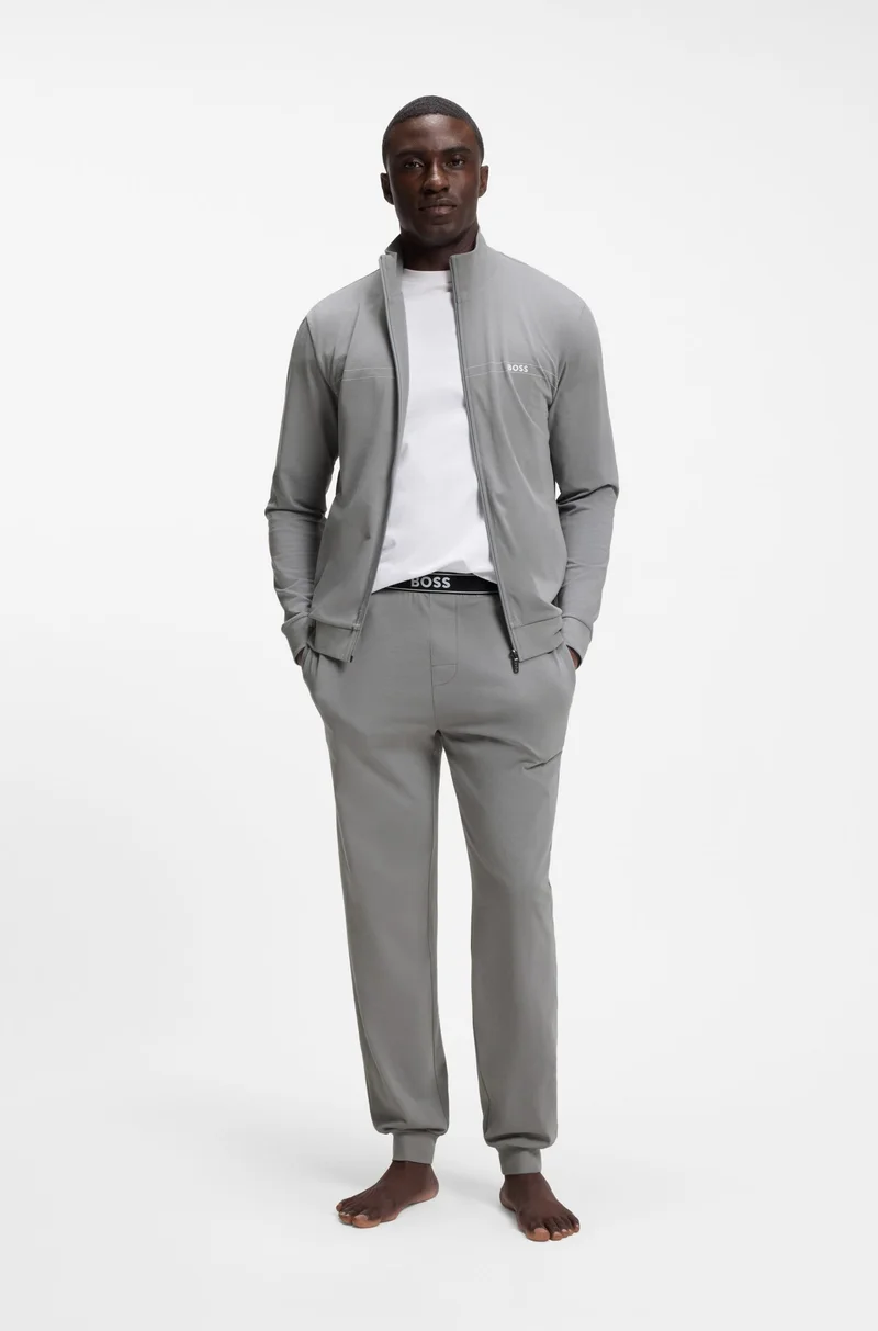 بوس Stretch-cotton loungewear set with logo print