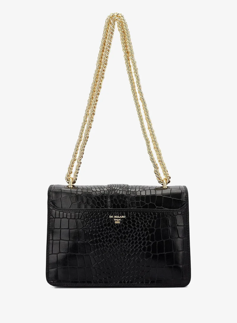 Da Milano black Fresco Double Chain Bag (S) for Women | Best Price UAE