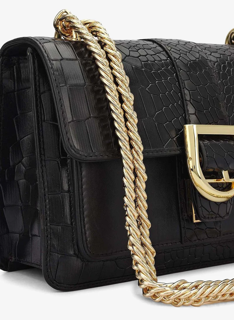 Da Milano black Fresco Double Chain Bag (S) for Women | Best Price UAE