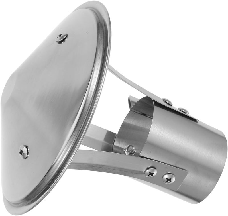 Stainless Steel Chimney Cap Cone Top Vent Pipe Cover 75mm with Extra Thick Large Umbrella Shape Rain and Wind Resistant Roof Exhaust Protector for Outdoor Fireplace - Image 1