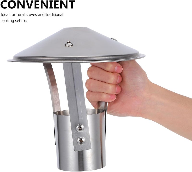 Stainless Steel Chimney Cap Cone Top Vent Pipe Cover 75mm with Extra Thick Large Umbrella Shape Rain and Wind Resistant Roof Exhaust Protector for Outdoor Fireplace - Image 4