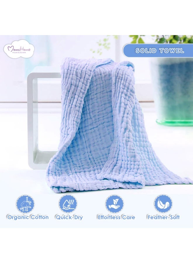 مومز هوم منشفة أطفال من موسلين فائقة النعومة، ماصة، 6 طبقات، مقاس 100×100 سم، من عمر 0 ​​إلى 3 سنوات، أزرق - Image 5