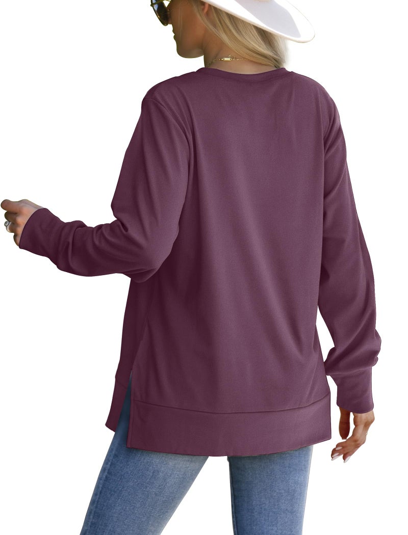 Saloogoe Women Loose Fit Sweatshirt Long Sleeve Shirt 2025 2XL - Image 3