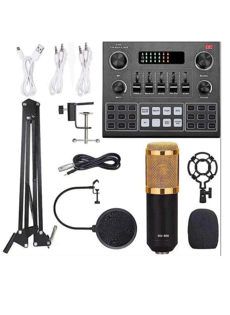 Generic V9 Audio USB Webcast Live Sound Card Black  - Image 1