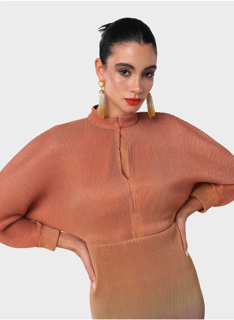 Threadz by Ajooni Keyhole Neck Ombre Dress