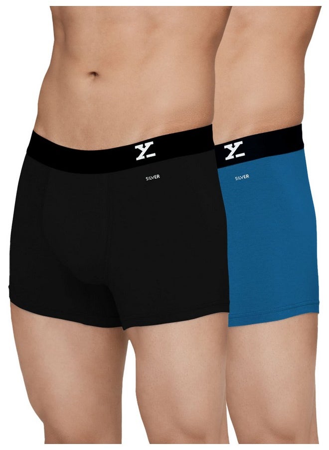 XYXX XYXX Men's Cotton Trunks (Pack of 2) (XYTRNK2PCKN403XL_Black + Brilliant Blue_XL)  - Image 1