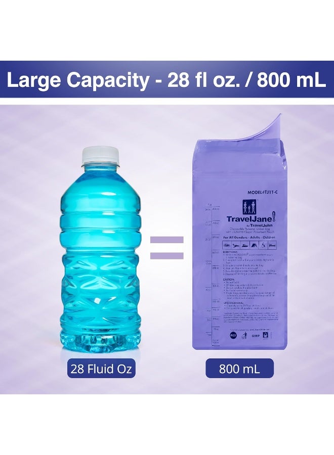 TravelJohn TravelJane Resealable Disposable Urinal (TJ1T-C) - 6 Pack for All Genders, Adults, and Children - Image 4