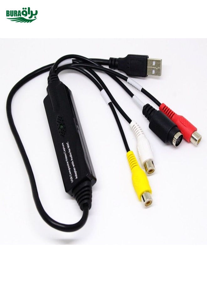 BURAQ USB to RCA Cable 60+ Supports Vista 64 / Win 7 / Win 8 / Win 10 / Mac OS  - Image 1