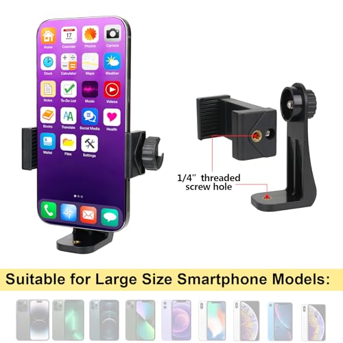 Fantaseal Ergonomic Anti-Falling Cell Phone Vlogging Hand Grip Stabilizer Smartphone Holder Rig Mount Video Kit w/Safety Strap Portable Selfie Stick for iPhone Samsung (Landscape+Portrait)-Mic/Light Adapter - Image 2