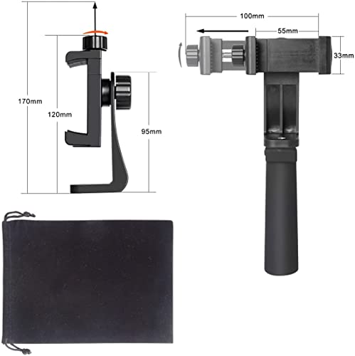 Fantaseal Ergonomic Anti-Falling Cell Phone Vlogging Hand Grip Stabilizer Smartphone Holder Rig Mount Video Kit w/Safety Strap Portable Selfie Stick for iPhone Samsung (Landscape+Portrait)-Mic/Light Adapter - Image 5
