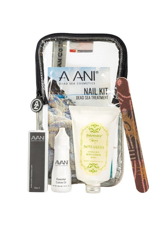 AVANI Dead Sea Cosmetics Women’S Premium Quality Nail Care Kit - Includes Cuticle Oil, Nail Buffer, Nail File, Mineral Moisturizing Hand And Body Lotion. - Image 1