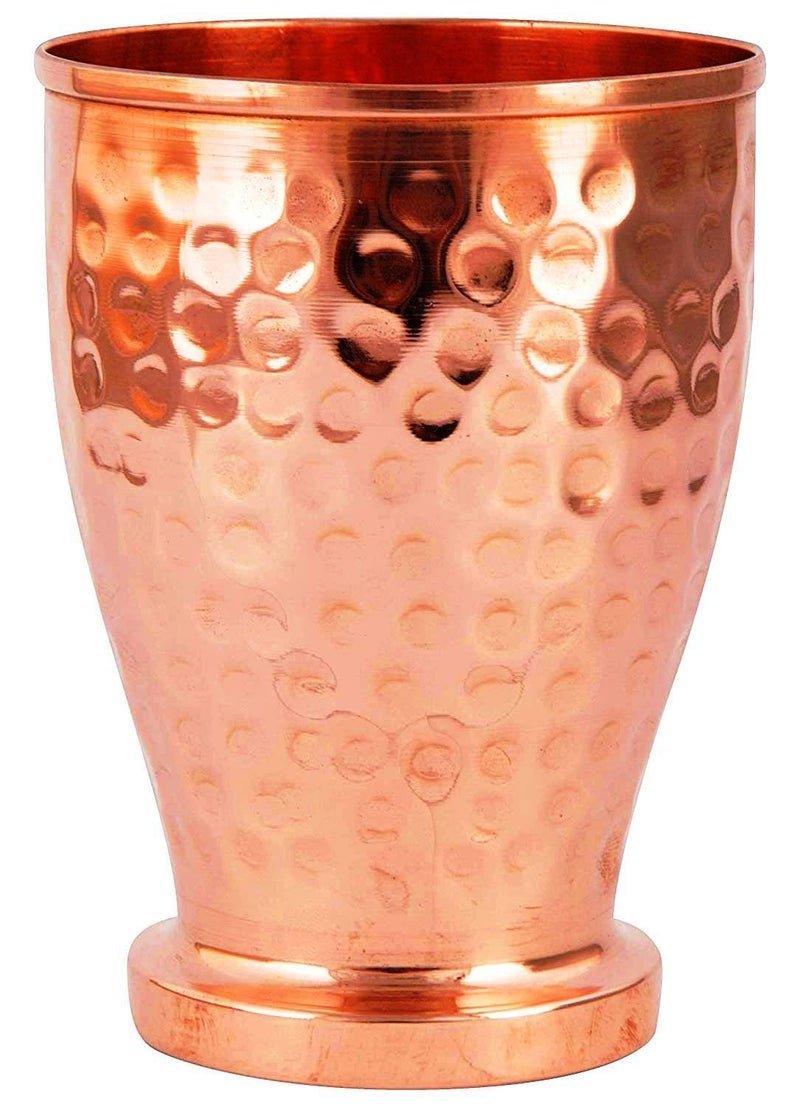 KBB Hammered Designer Jaam Copper GlassTumbler 450 ml Pack of 4 - Image 3