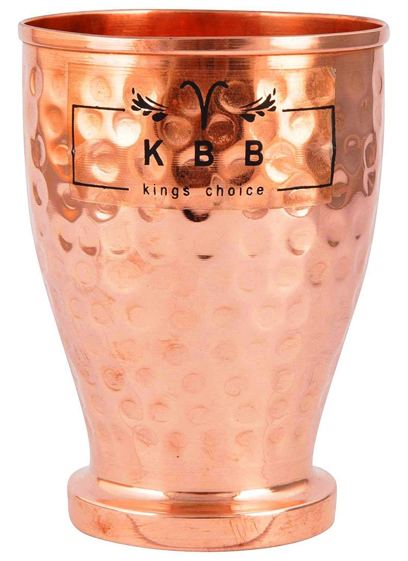 KBB Hammered Designer Jaam Copper GlassTumbler 450 ml Pack of 4 - Image 2