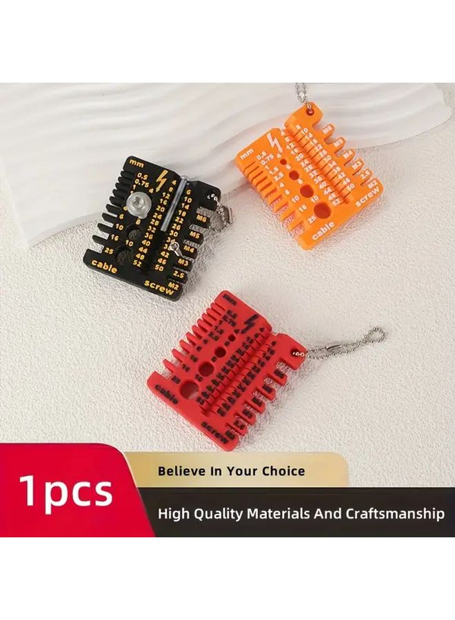 Red Wire Gauge Screw Measuring Tool Portable Double Sided Thickness Ruler - Image 4