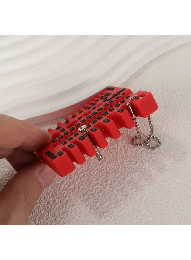Red Wire Gauge Screw Measuring Tool Portable Double Sided Thickness Ruler - Image 5