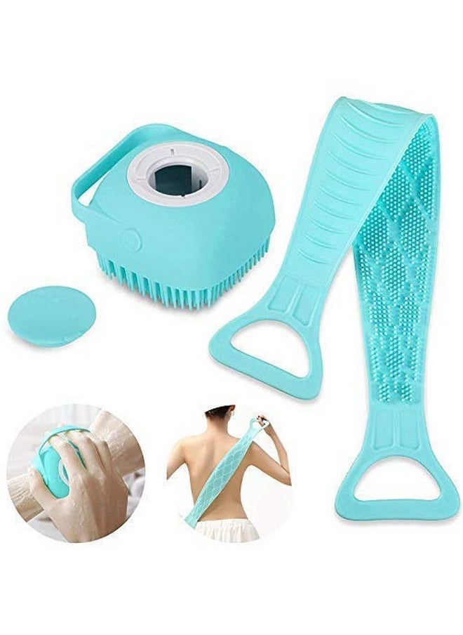 Generic Silicone Soft Cleaning Body Bath Brush With Shampoo Dispenser Plus Back Scrubber Bath Brush Washer For Dead Skin Removal Bath Body Brush Gentle Massage Exfoliation Men And Women By Mahadev ShopCartt  - Image 2